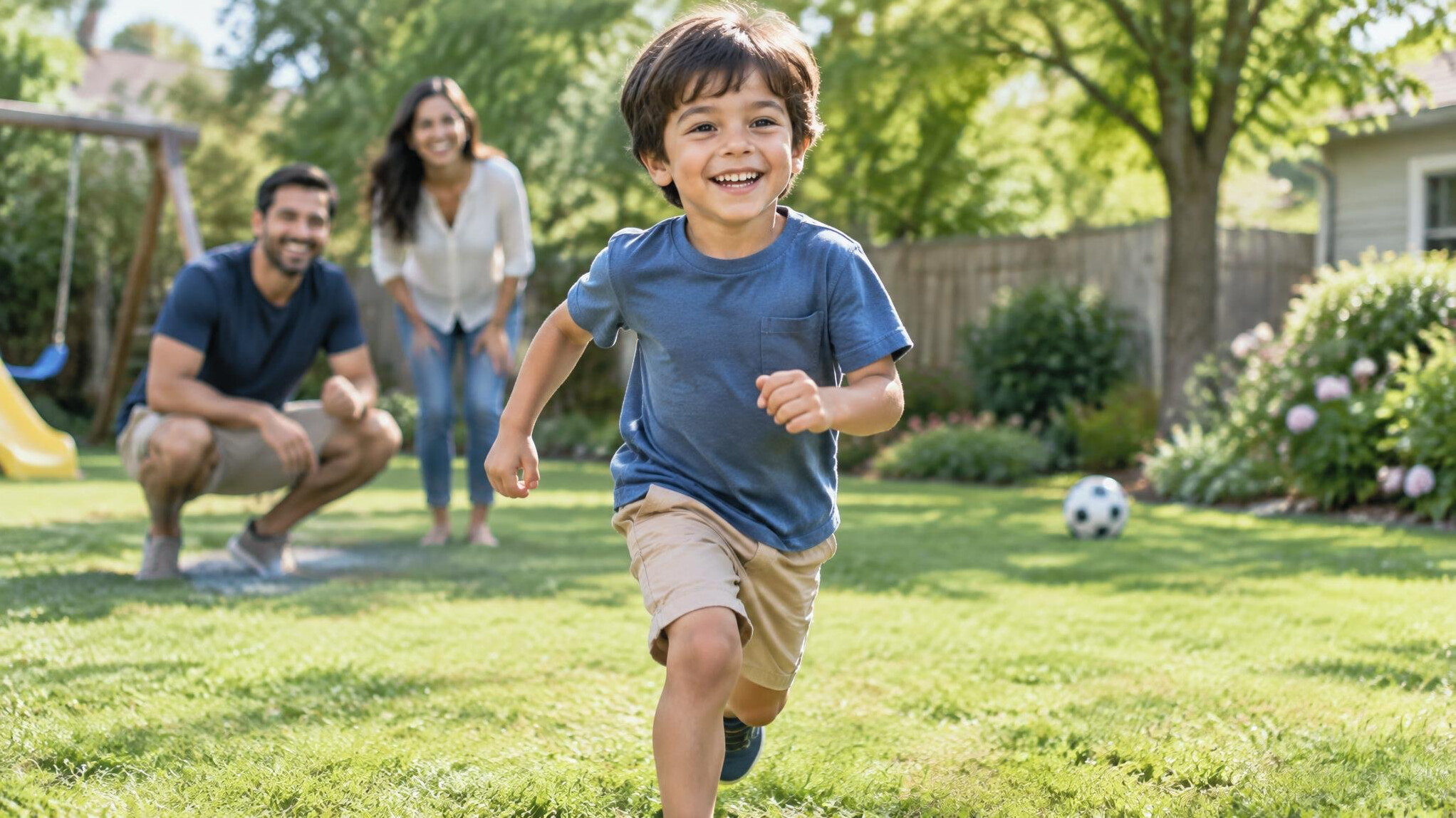 child playing in park