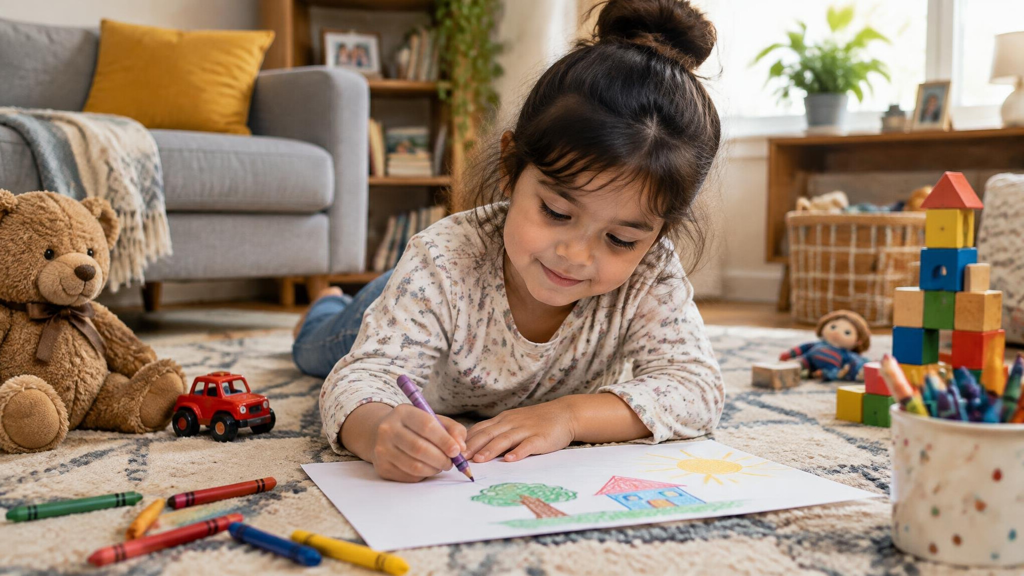 kid drawing on paper